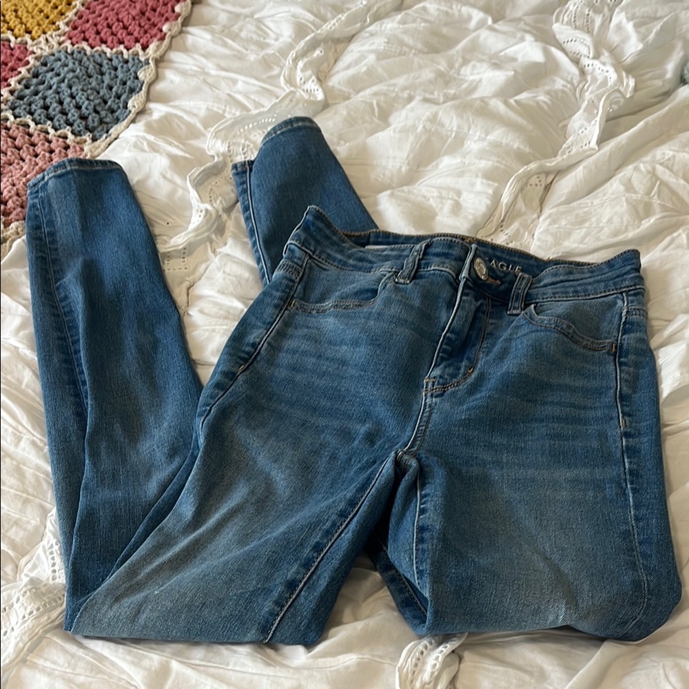 American Eagle Outfitters Blue Skinny Jeans with Stretch